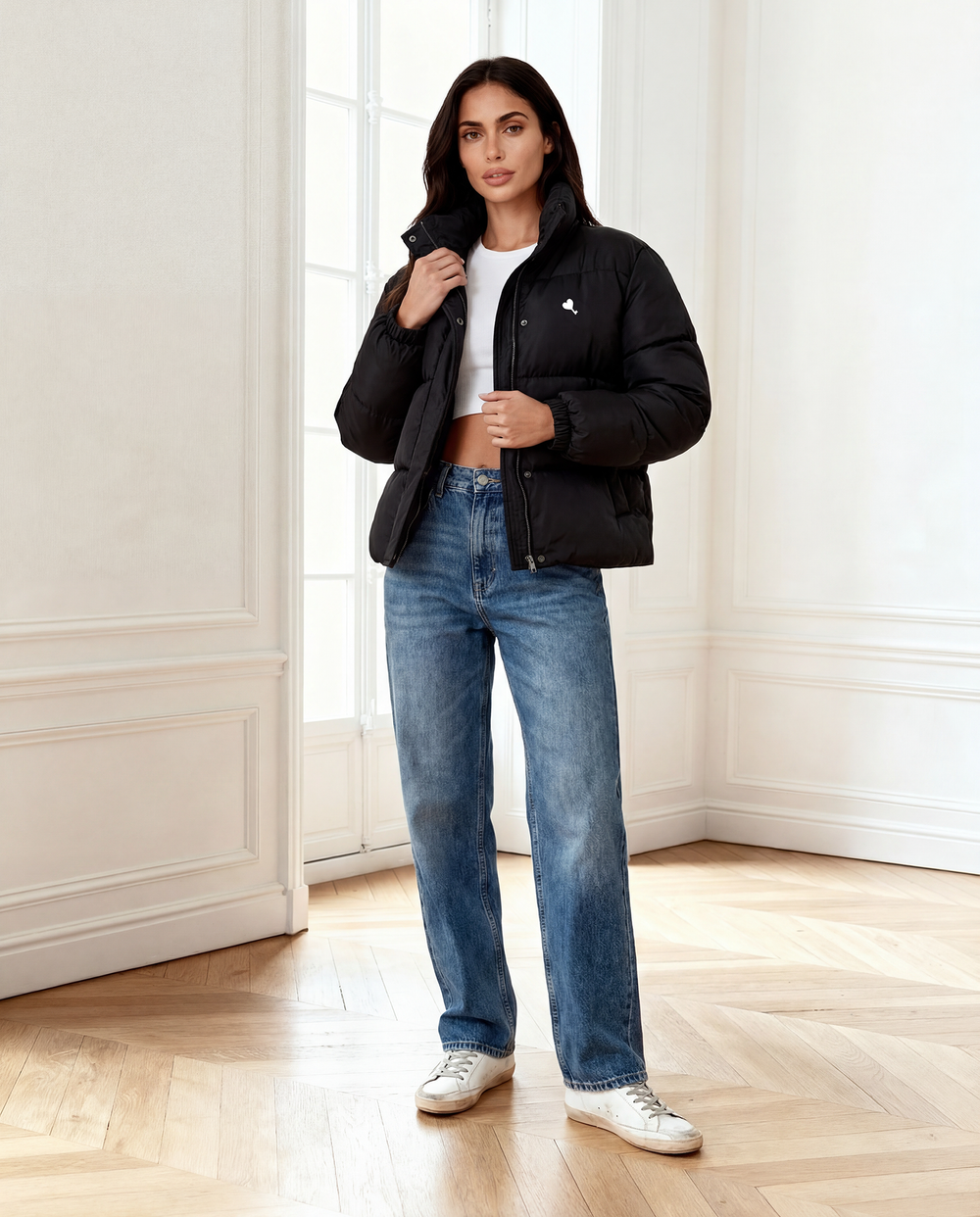 Marshmallow Puffer Jacket in Midnight Black