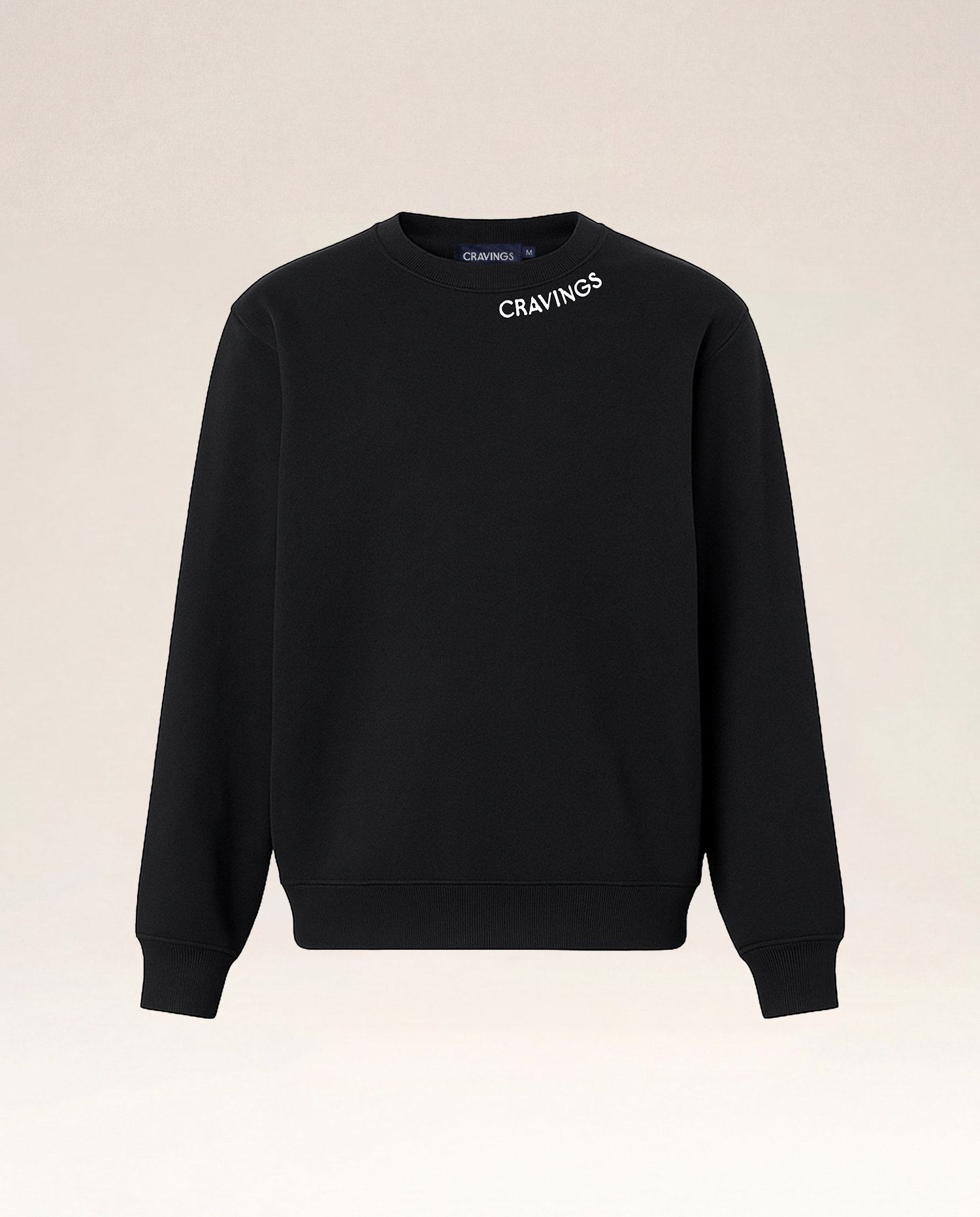 Neck Logo Crew Sweatshirt in Black