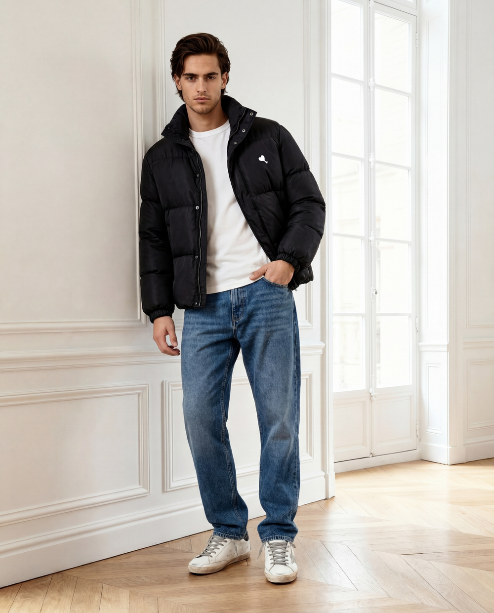 Marshmallow Puffer Jacket in Midnight Black