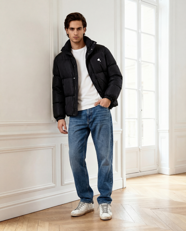 Marshmallow Puffer Jacket in Midnight Black