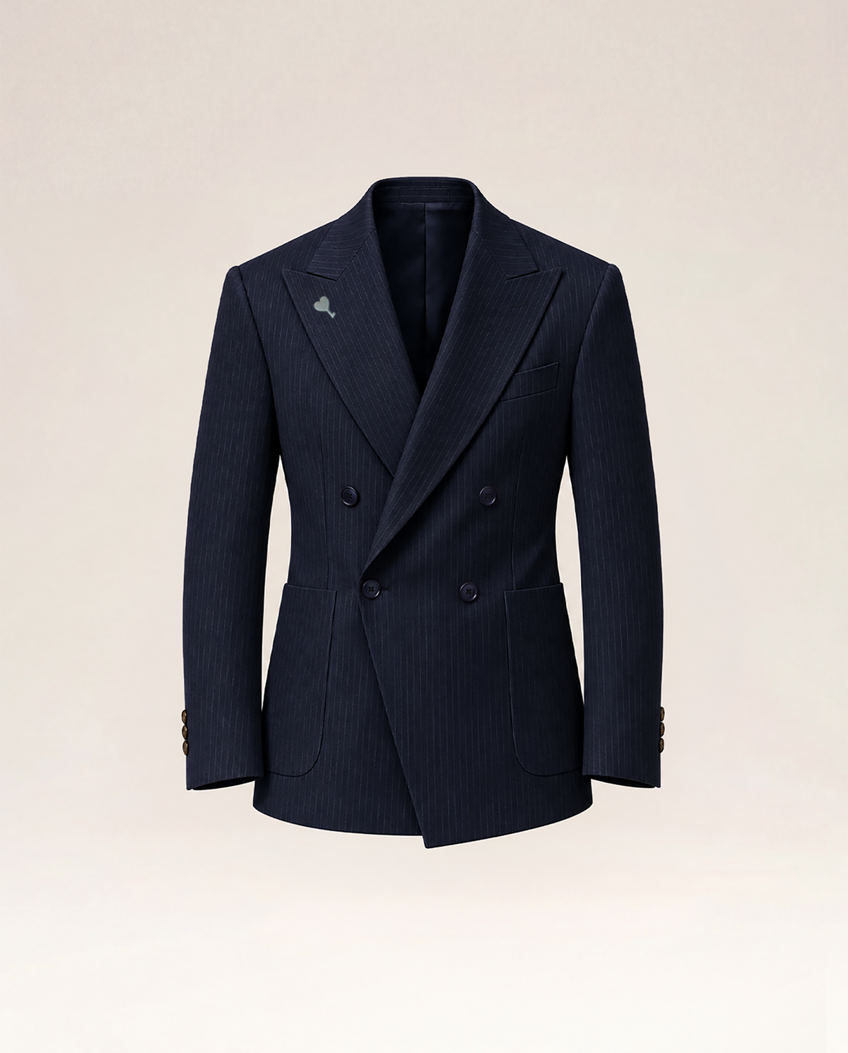Navy Pinstripe Silk Wool Suit