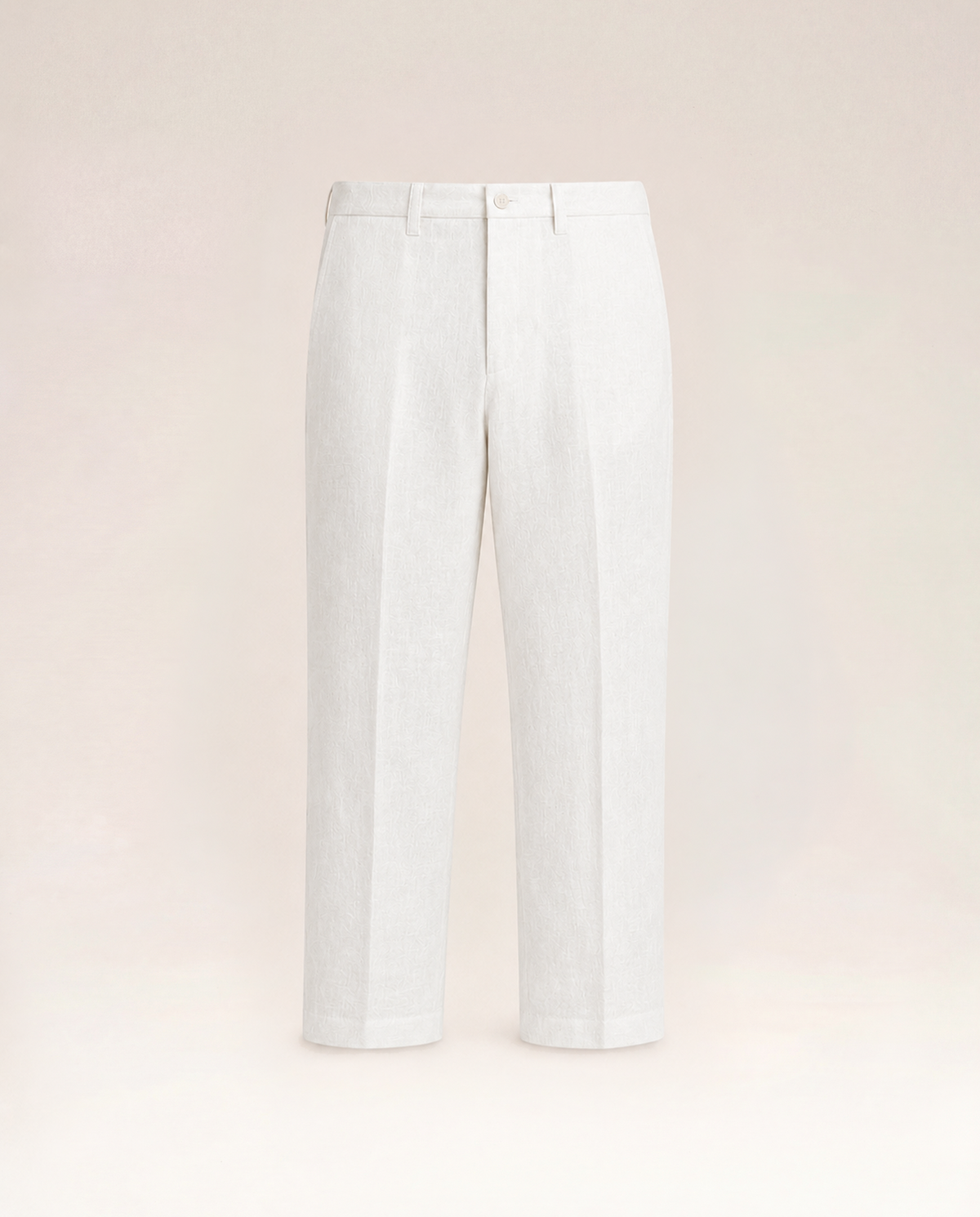 The Cœur Key Linen Pants in Ice White
