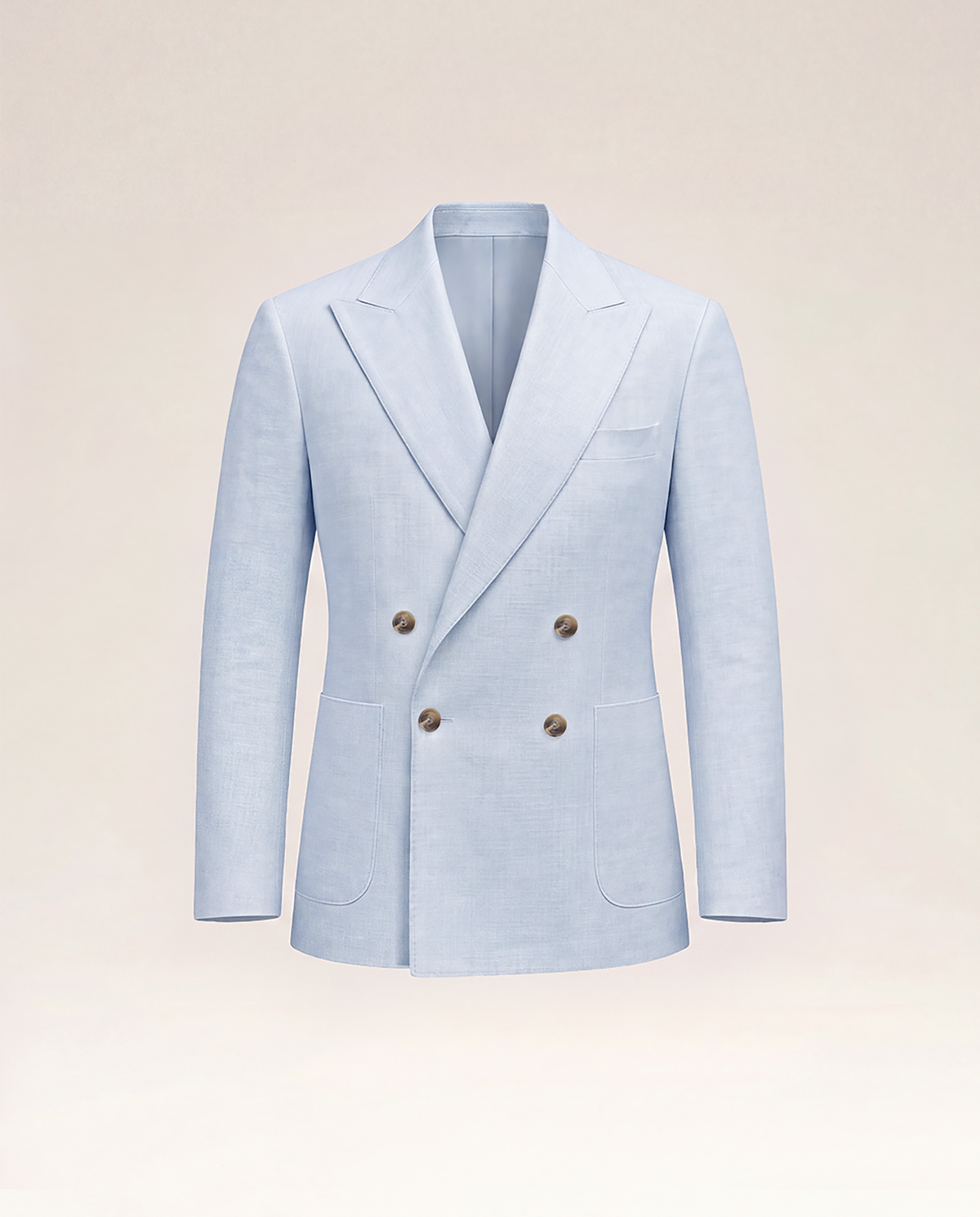 Sky Linen Double Breast Blazer