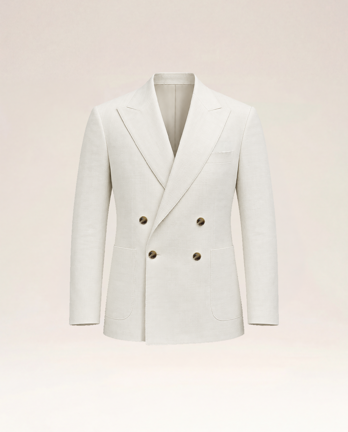 White Linen Double Breast Blazer