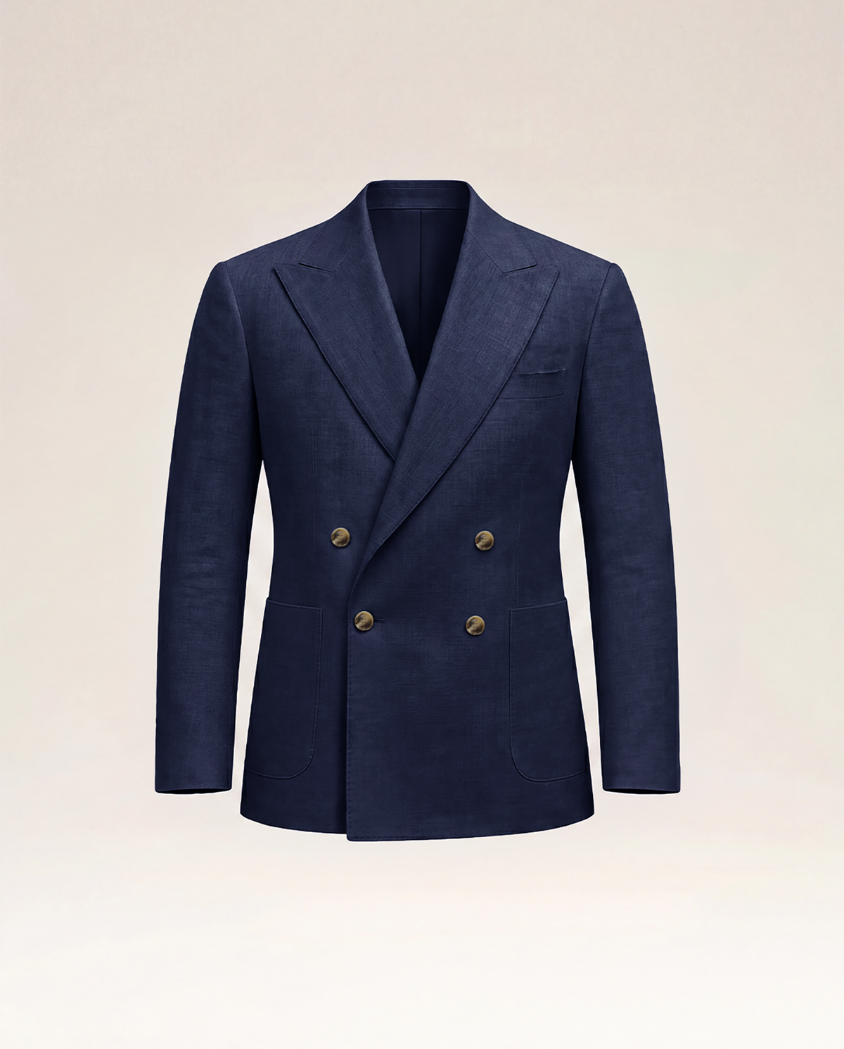 Navy Linen Double Breast Blazer