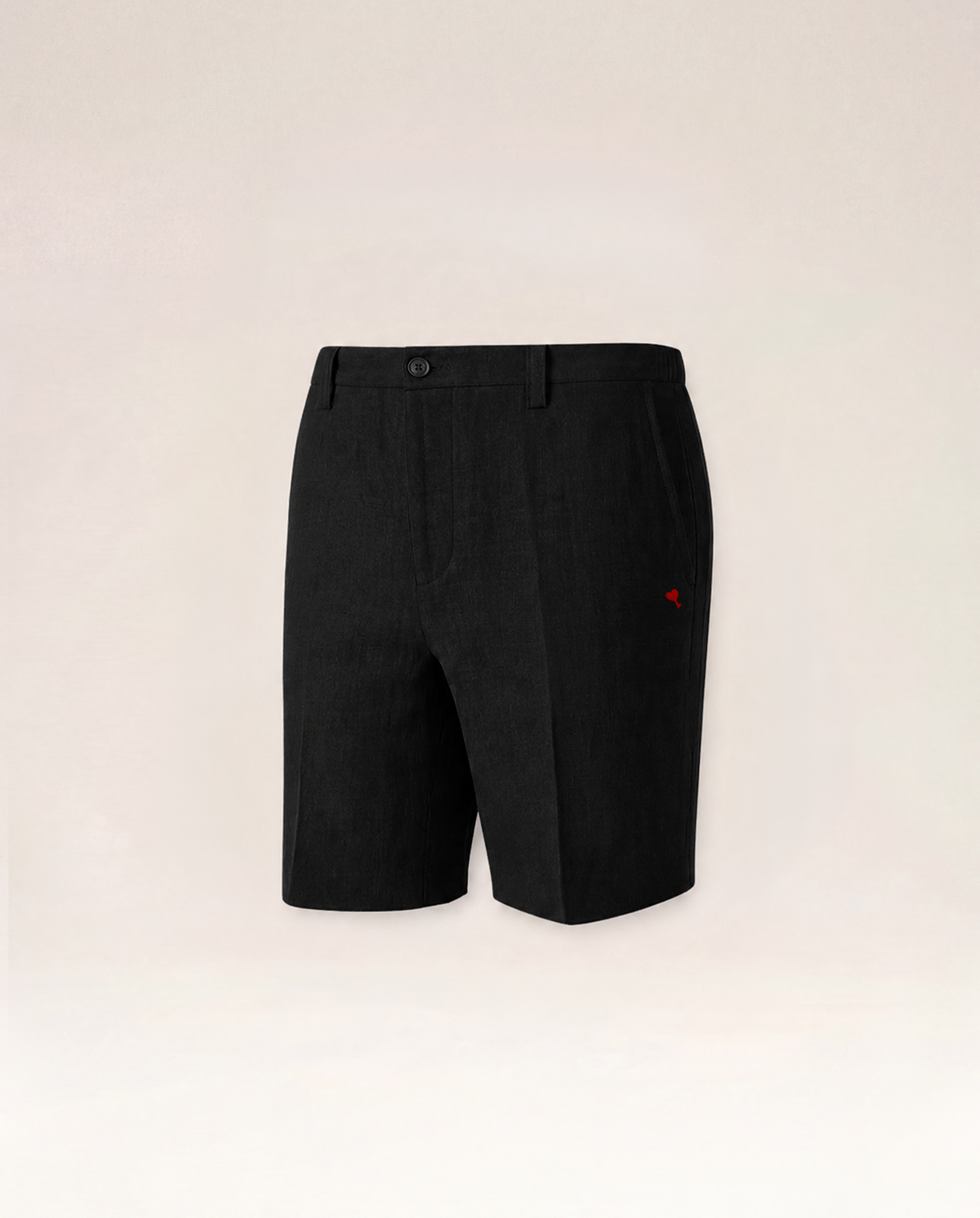 The Cœur Key Linen Shorts in Onyx Black
