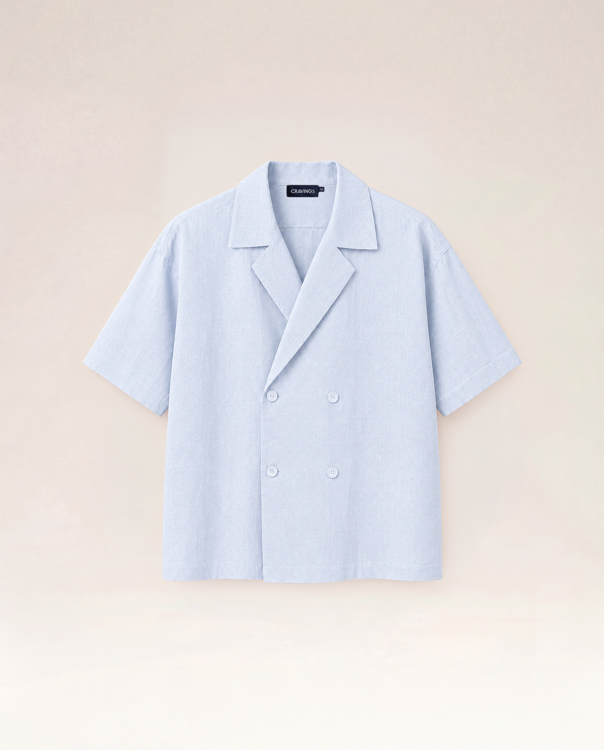 Linen Double Breast Shirt in Sky
