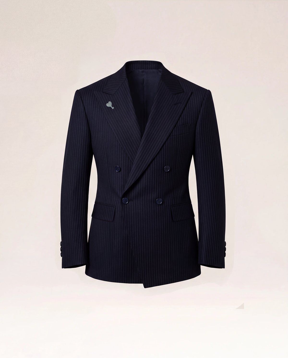 Navy Pinstripe Wool Suit