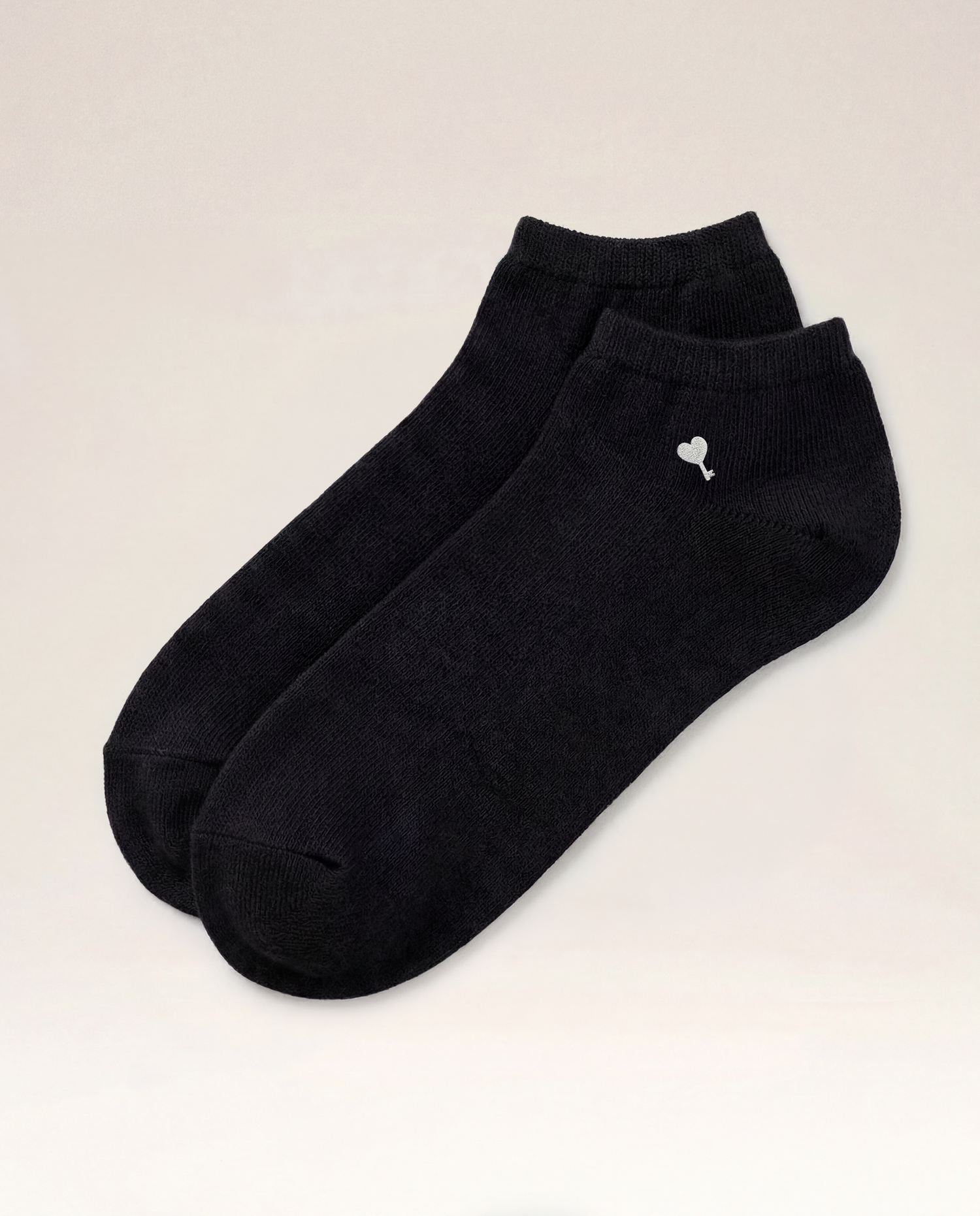 Black Cœur Key Cotton Low-Cut Socks