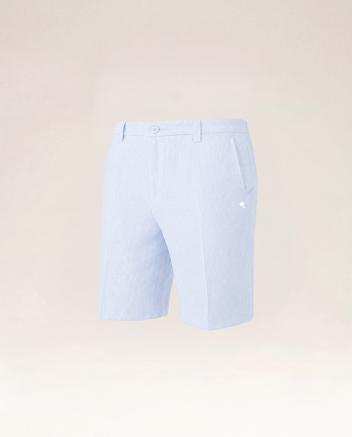 The Cœur Key Linen Shorts in Mint Blue