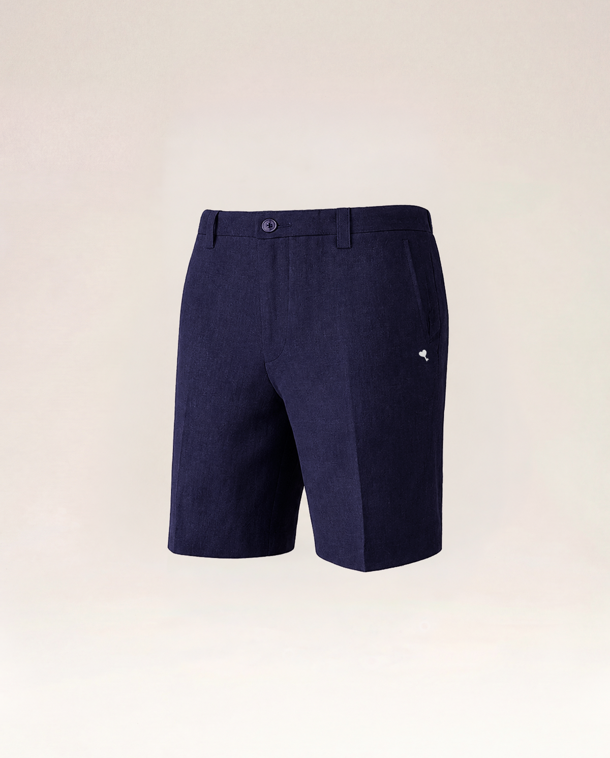 The Cœur Key Linen Shorts in Navy