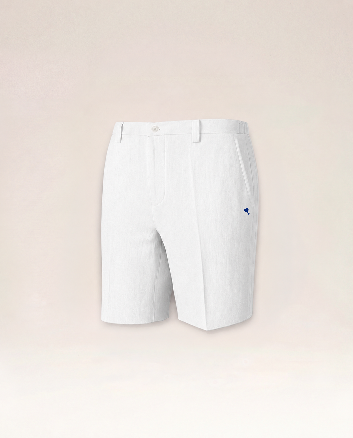 The Cœur Key Linen Shorts in Ice White