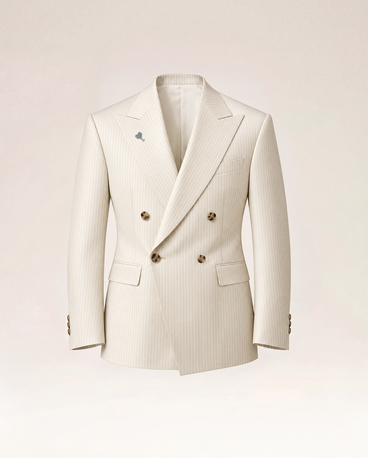 Ivory Pinstripe Wool Suit