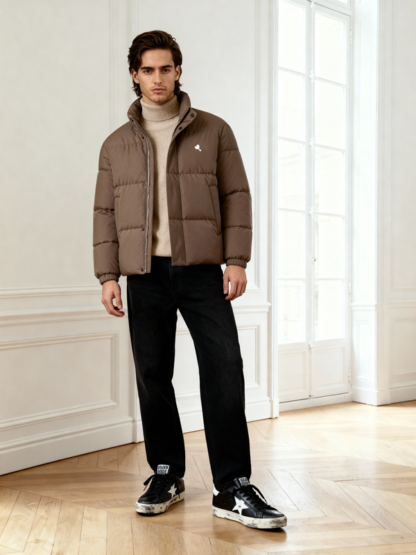Marshmallow Puffer Jacket in Mocha