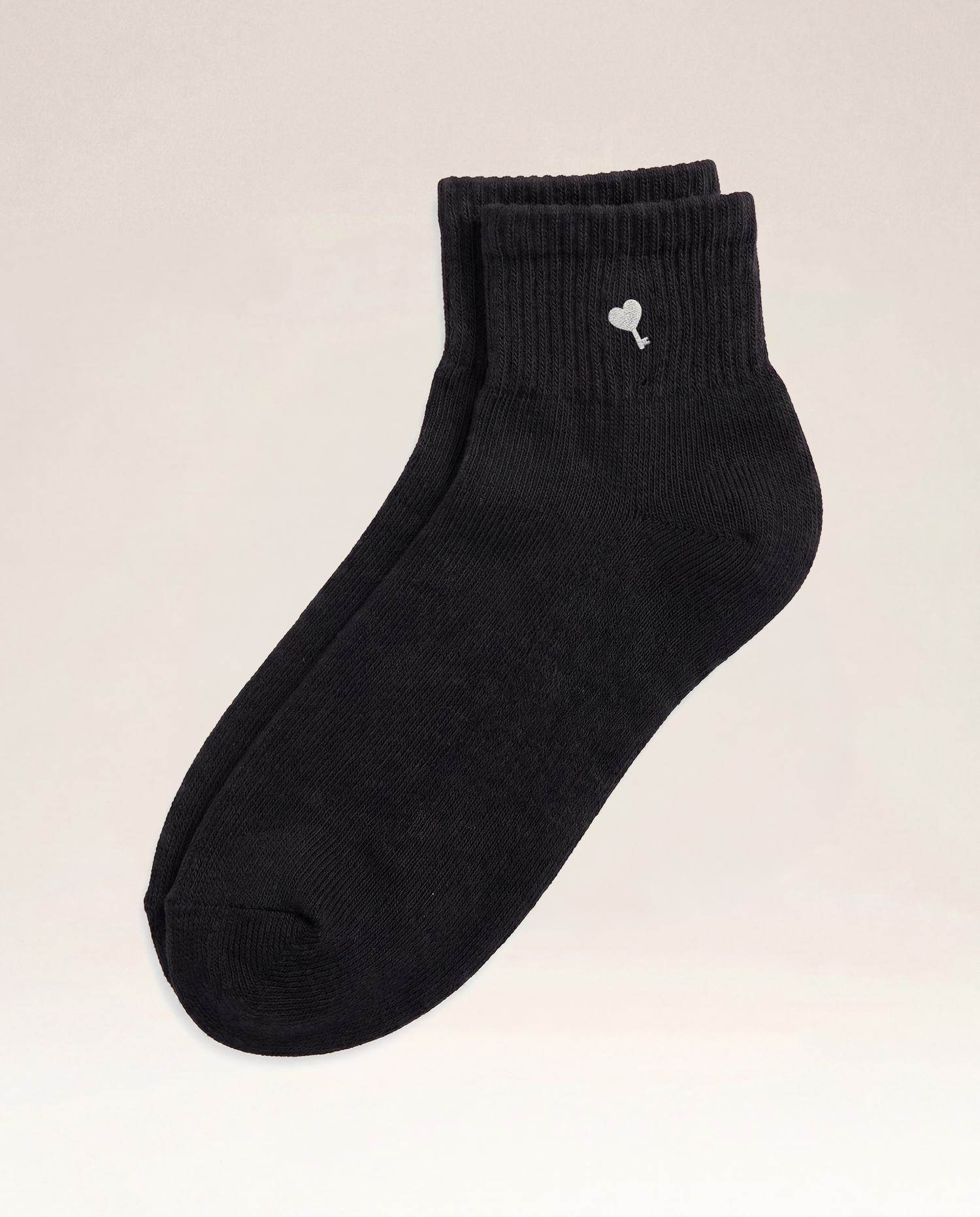 Black Cœur Key Cotton Quarter Socks