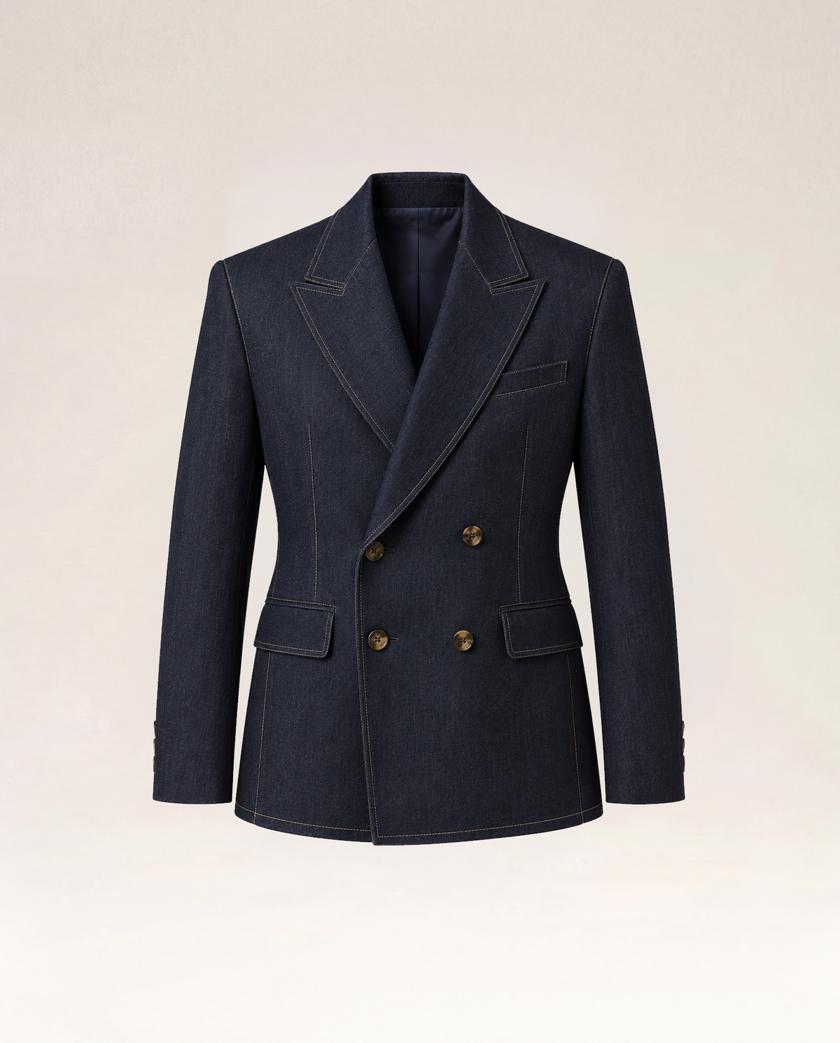 Denim Double Breast Blazer
