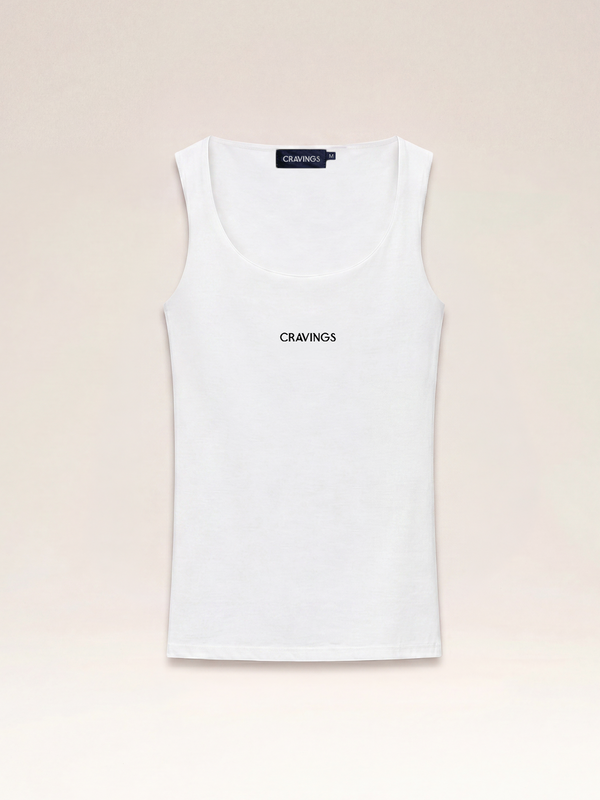 Logo Jersey Tank Top in White