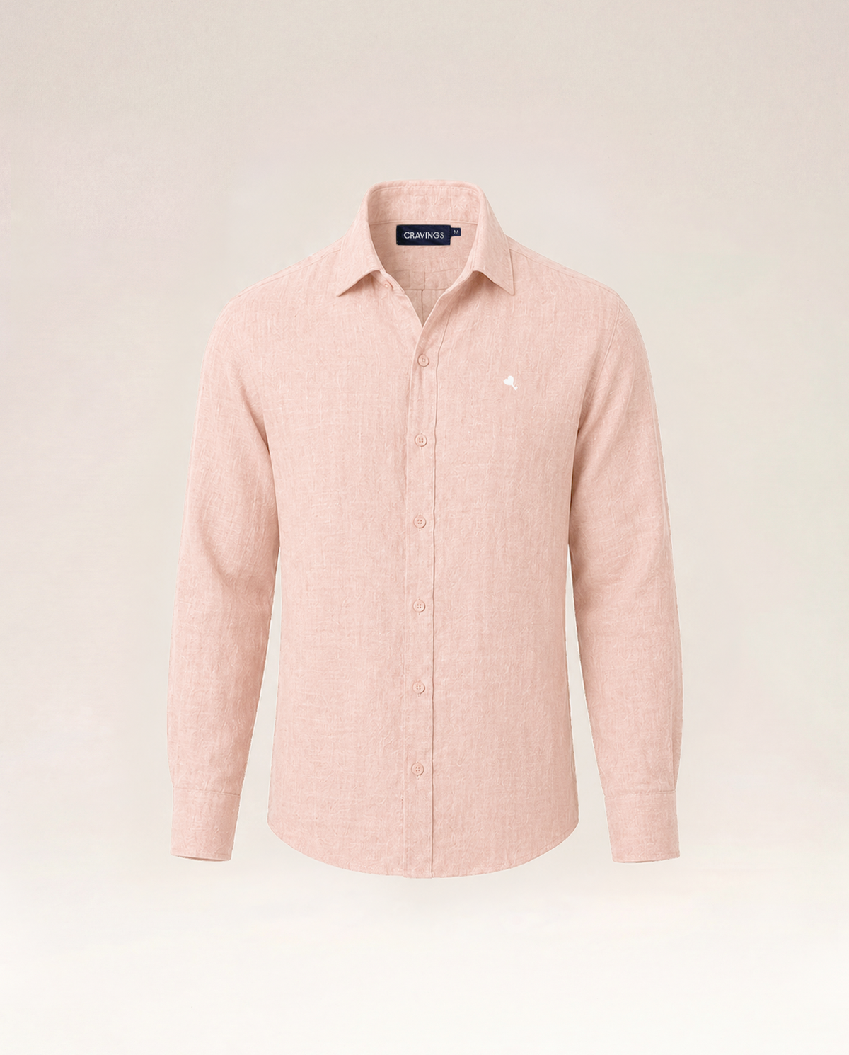 The Cœur Key Linen Shirt in Champagne Peach