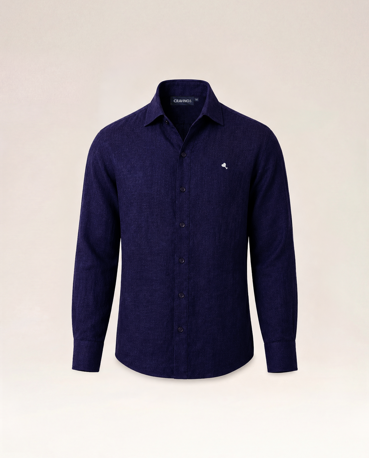 The Cœur Key Linen Shirt in Navy