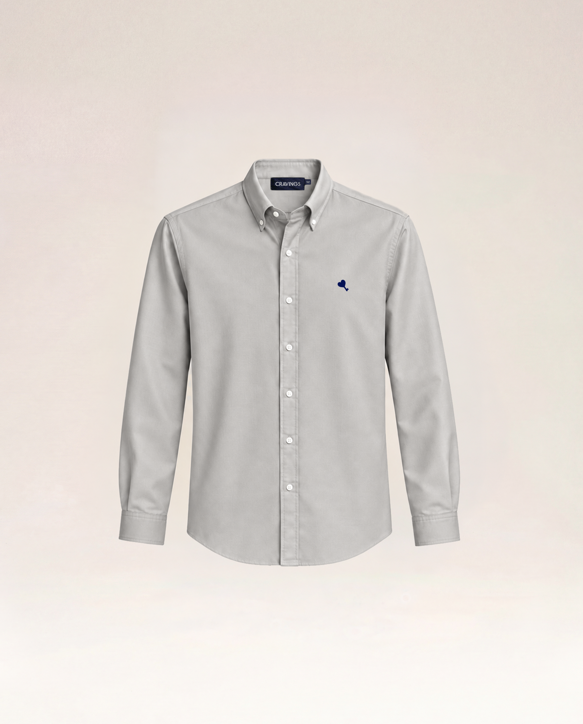 The Cœur Key Cotton Shirt in Pearl Grey