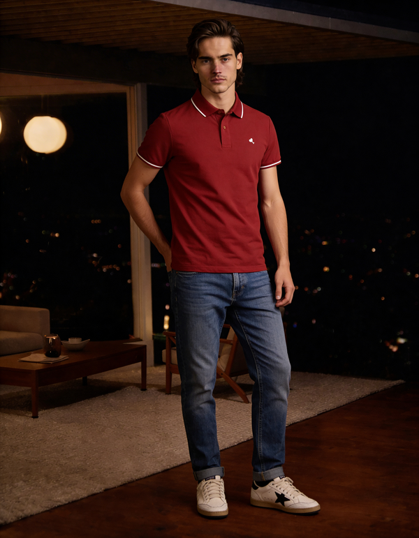 The Cœur Key Polo in Red
