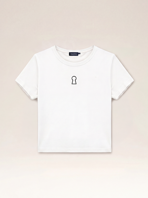 The Keyhole Cropped Top in White for Women