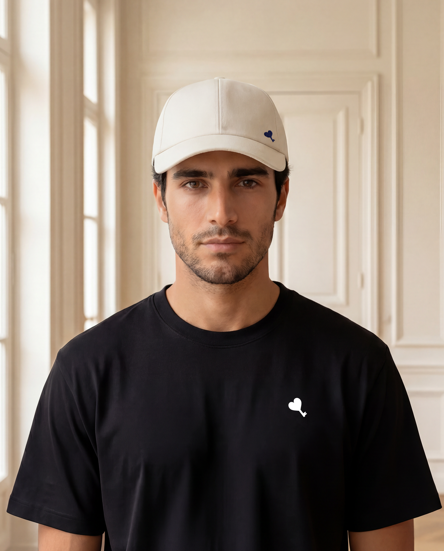 Ecru Cœur Key Embroidered Cap