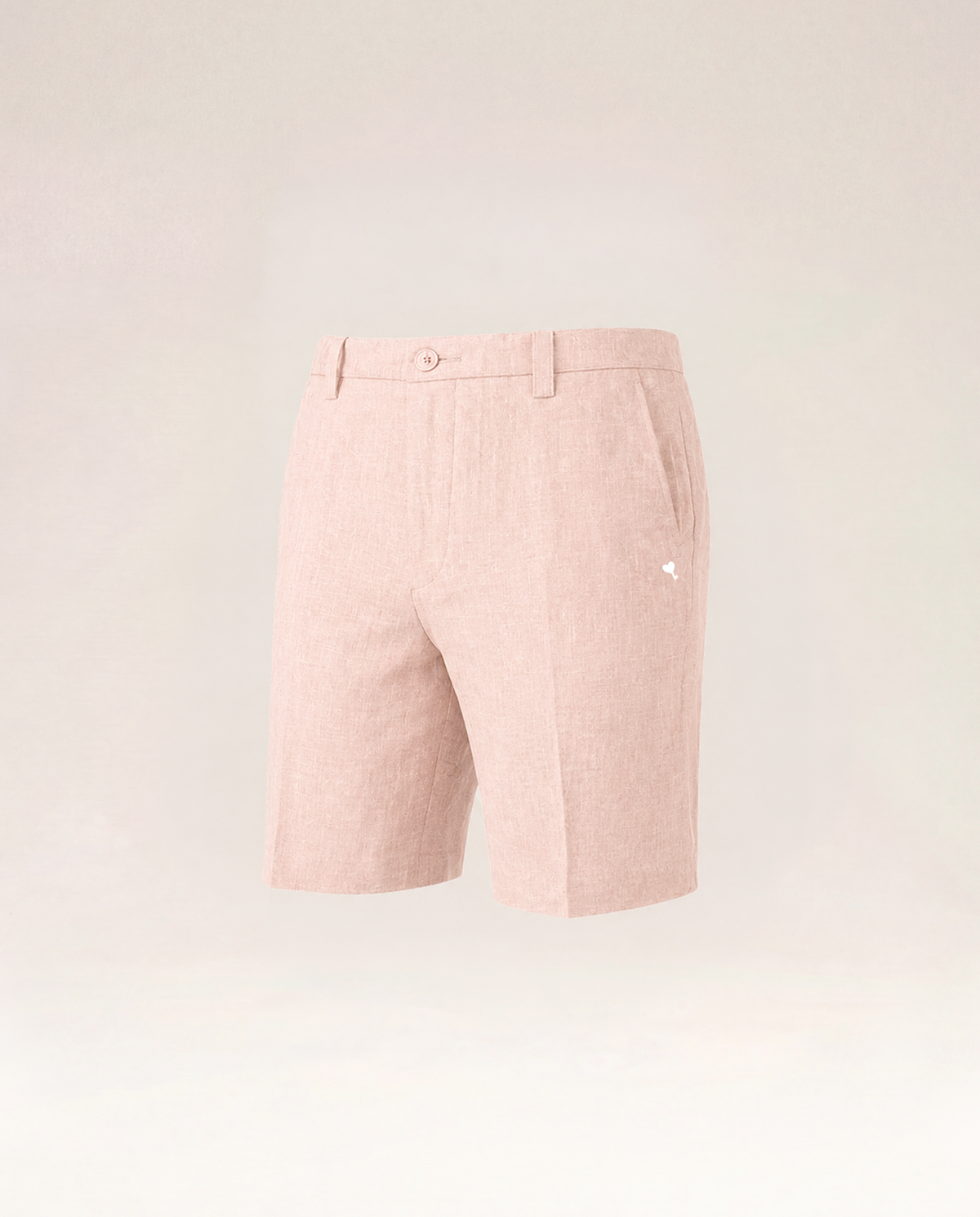 The Cœur Key Linen Shorts in Champagne Peach