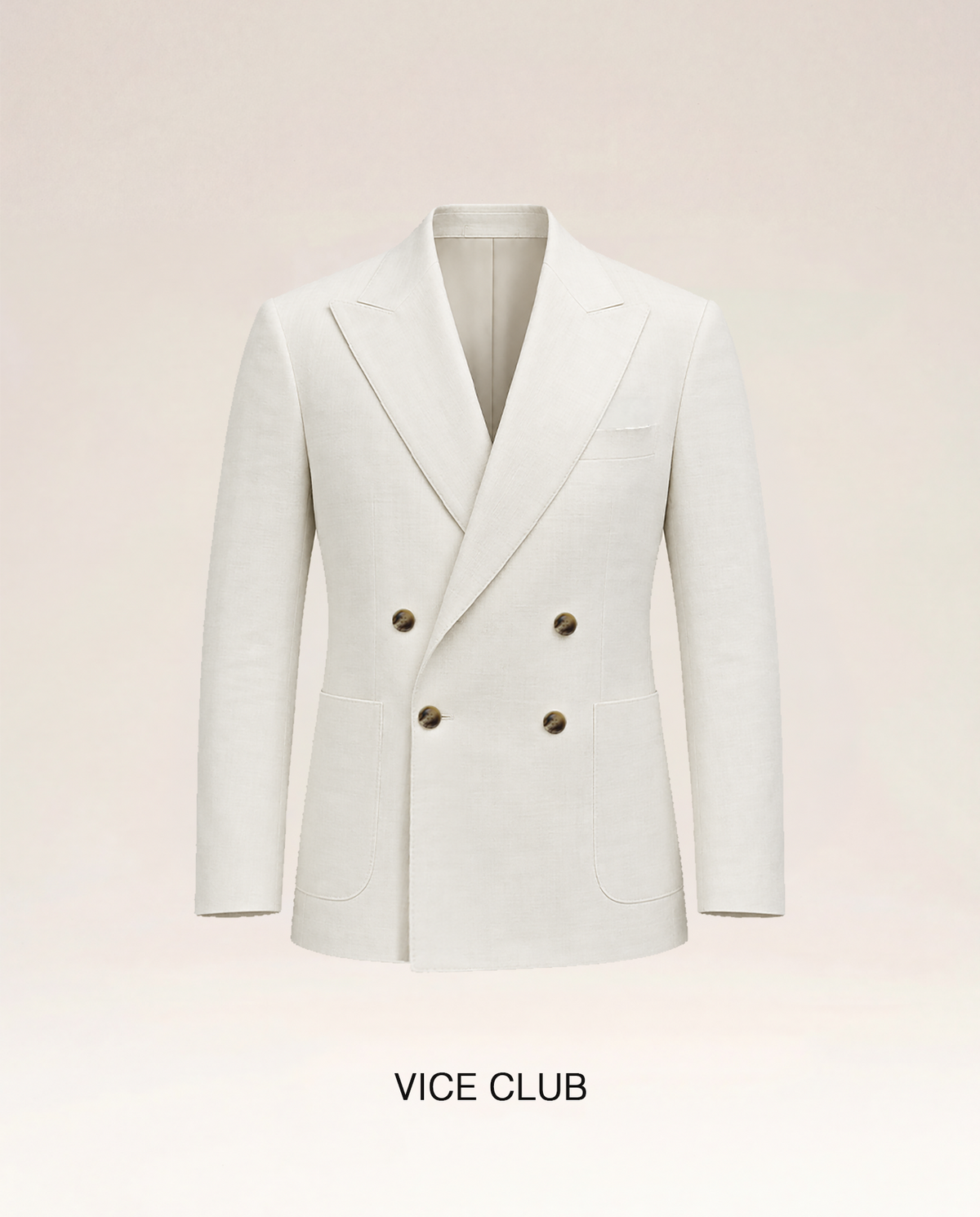 White Linen Double Breast Blazer