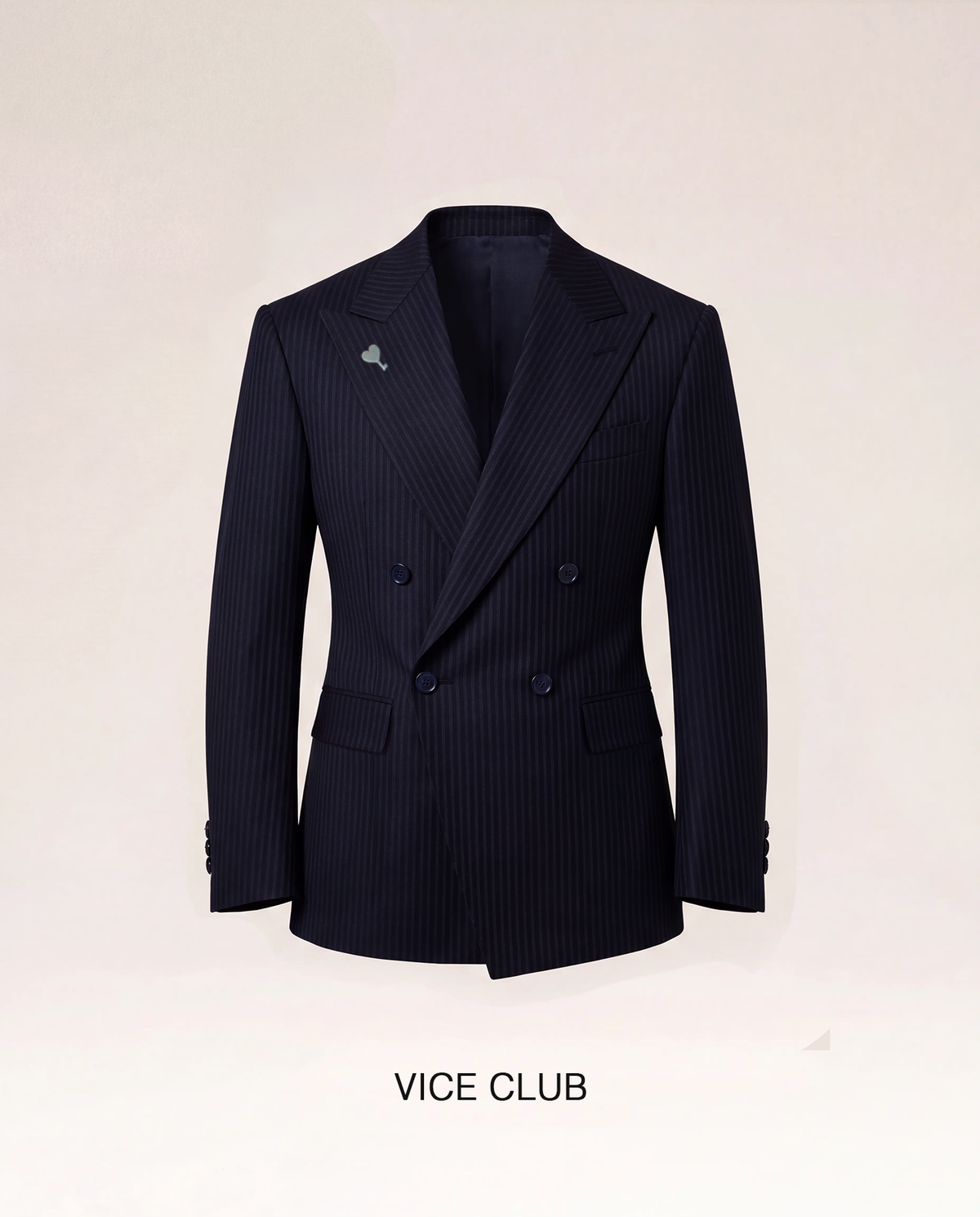 Navy Pinstripe Wool Suit