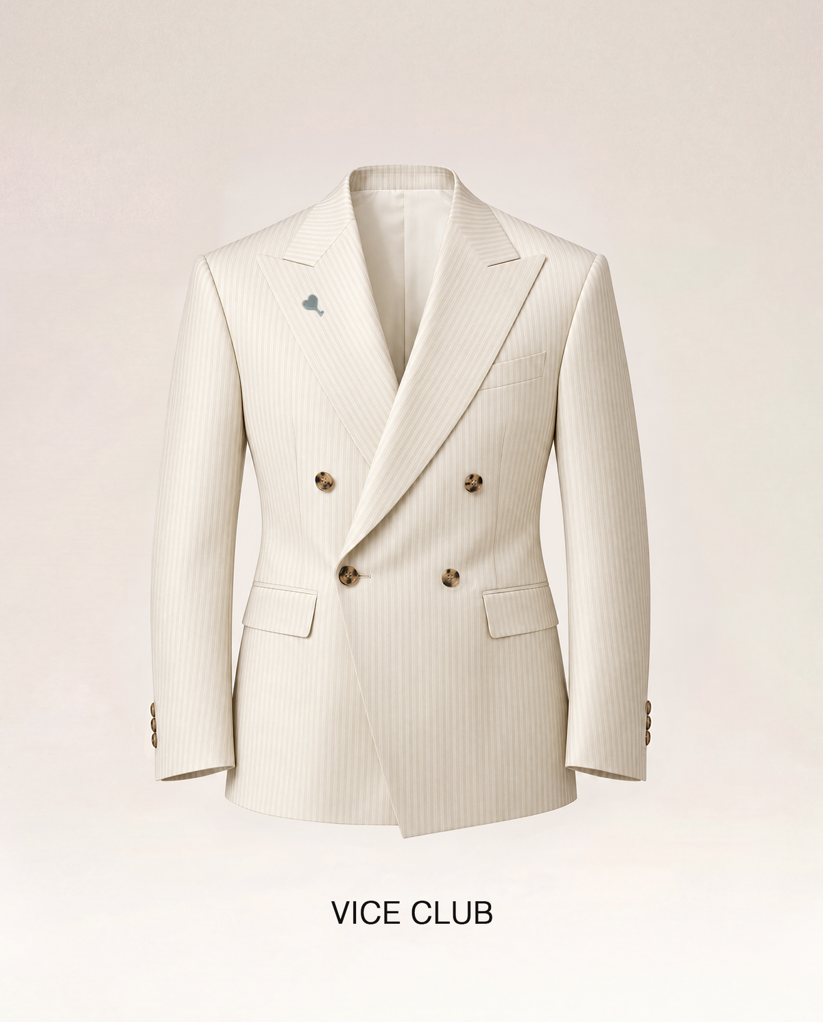 Ivory Pinstripe Wool Suit