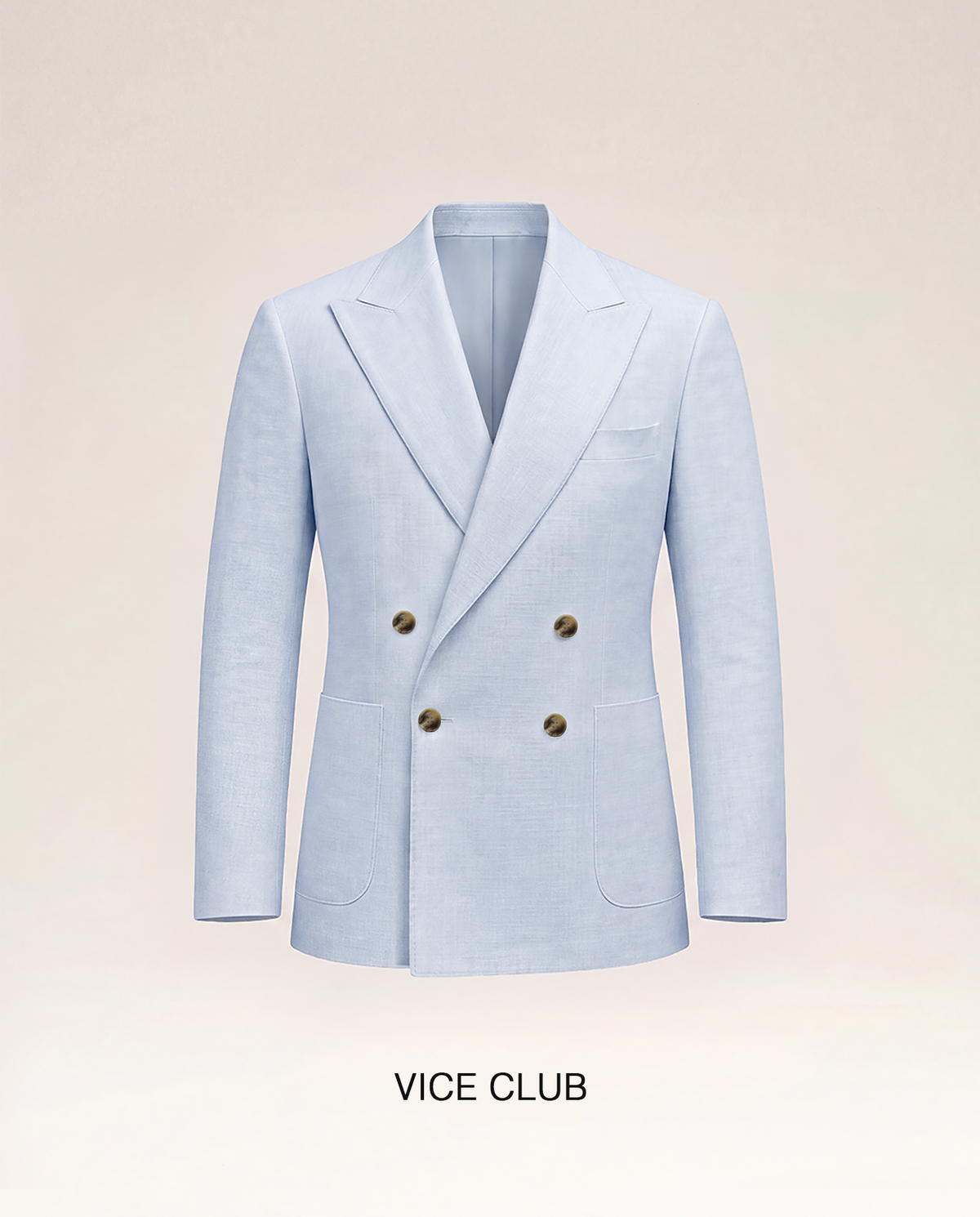 Sky Linen Double Breast Blazer