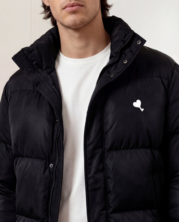 Marshmallow Puffer Jacket in Midnight Black