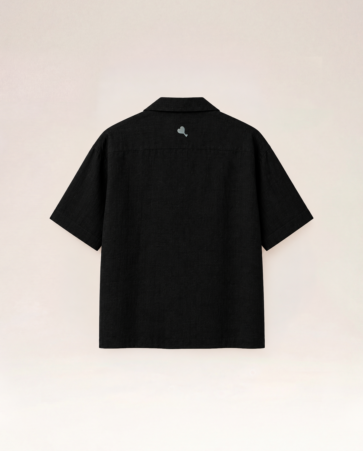 Linen Double Breast Shirt in Black