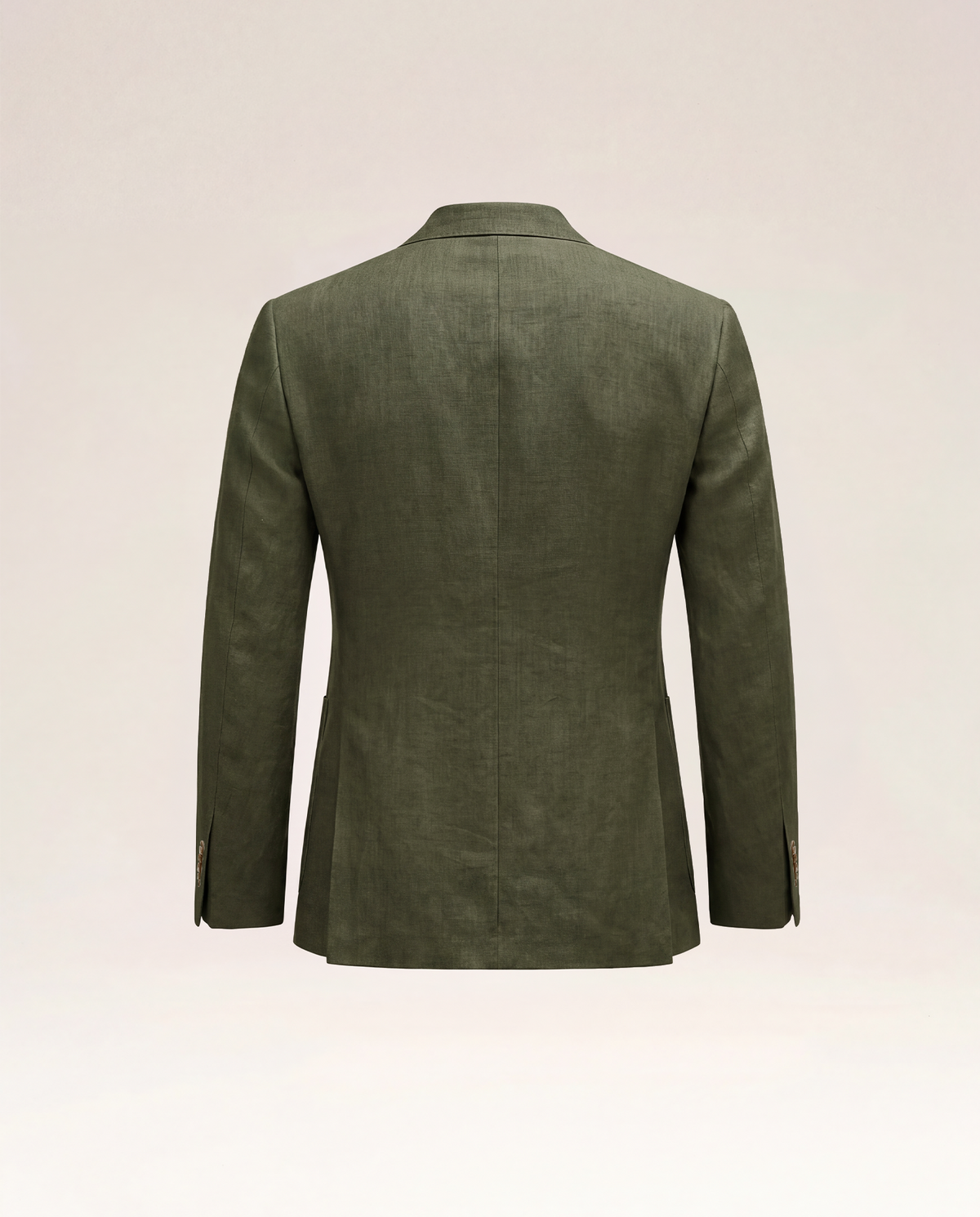 Dark Olive Linen Double Breast Blazer