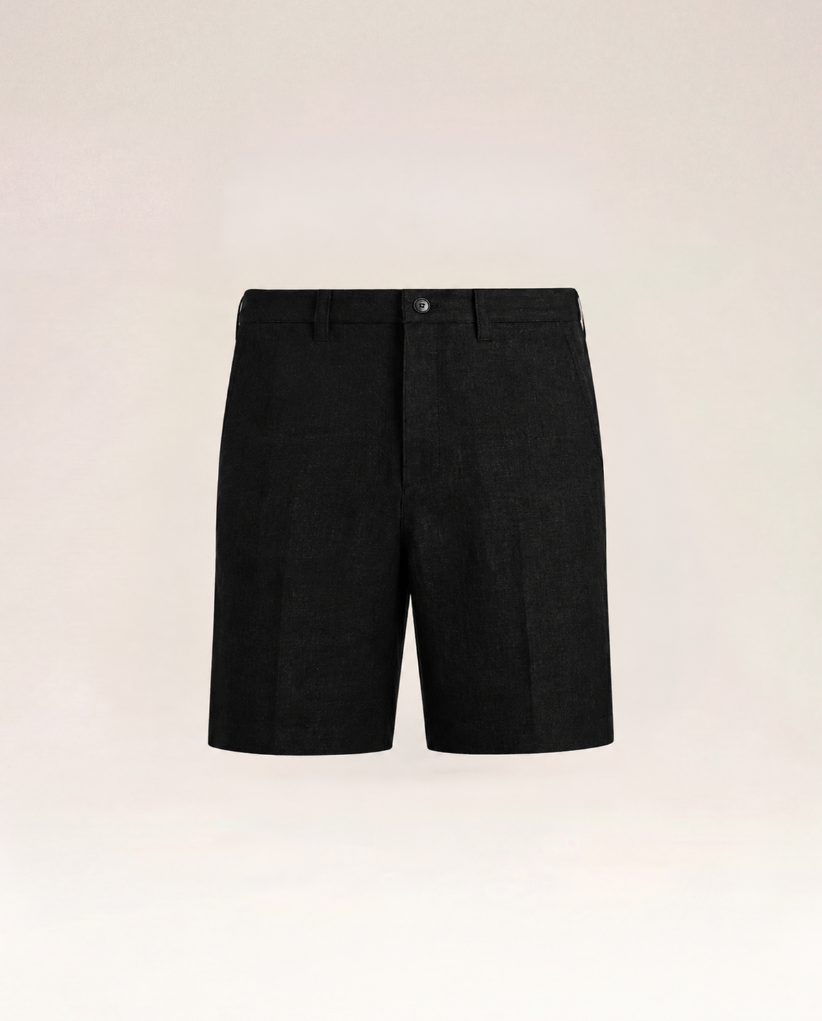 The Cœur Key Linen Shorts in Onyx Black