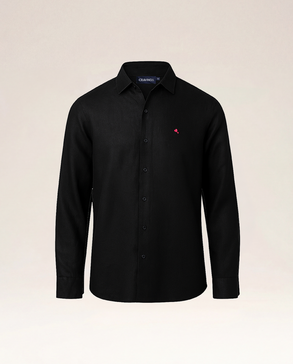 The Cœur Key Linen Shirt in Black