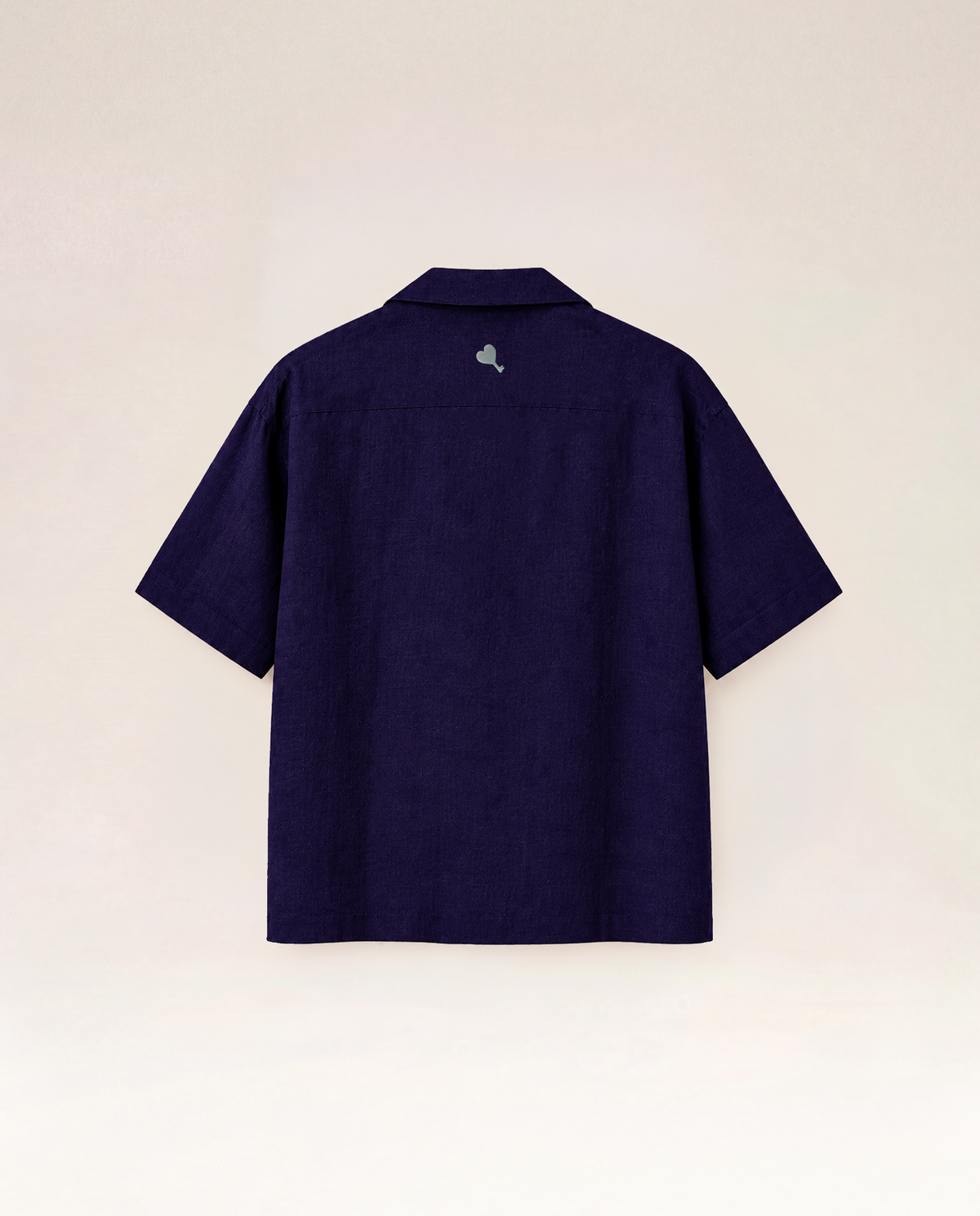 Linen Double Breast Shirt in Navy