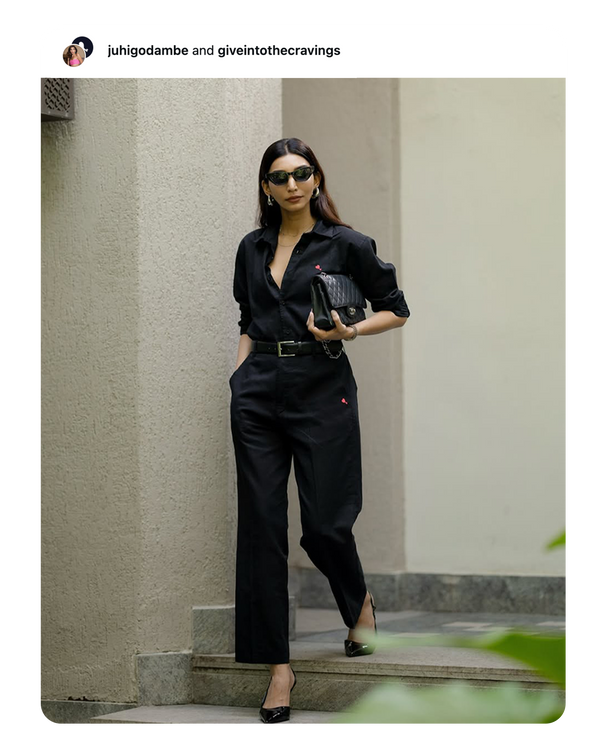 Onyx Black Linen Set