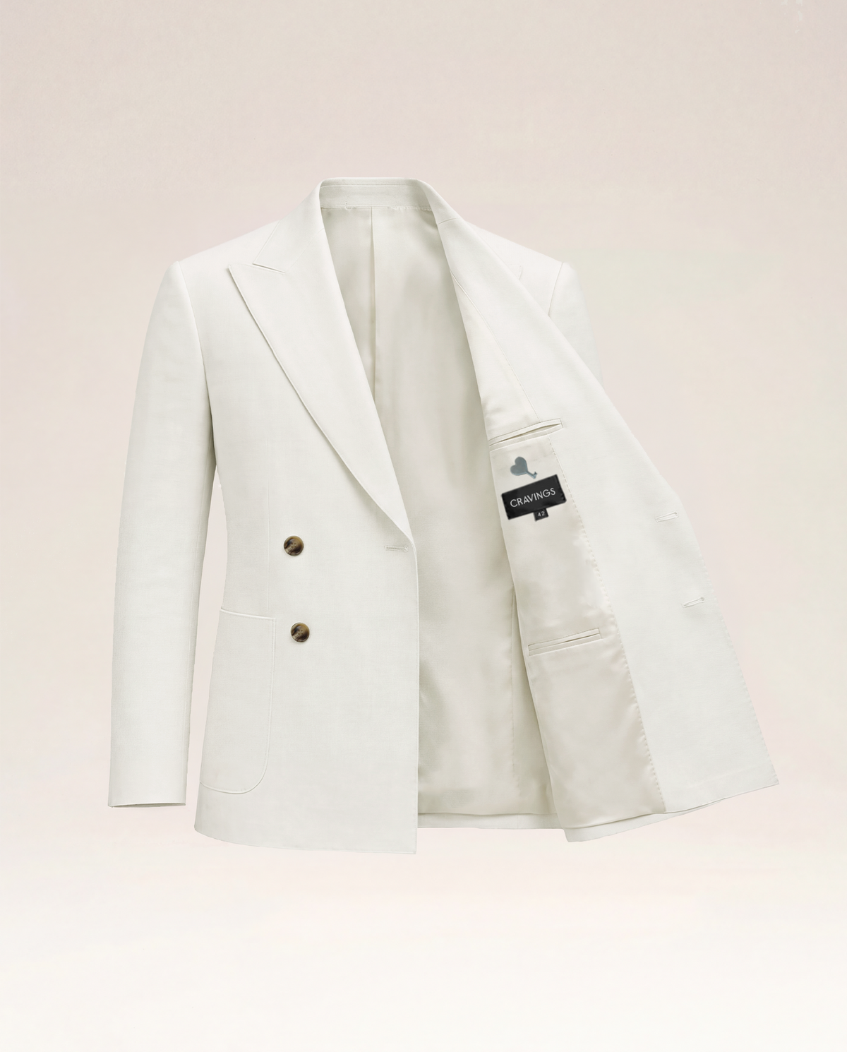 White Linen Double Breast Blazer
