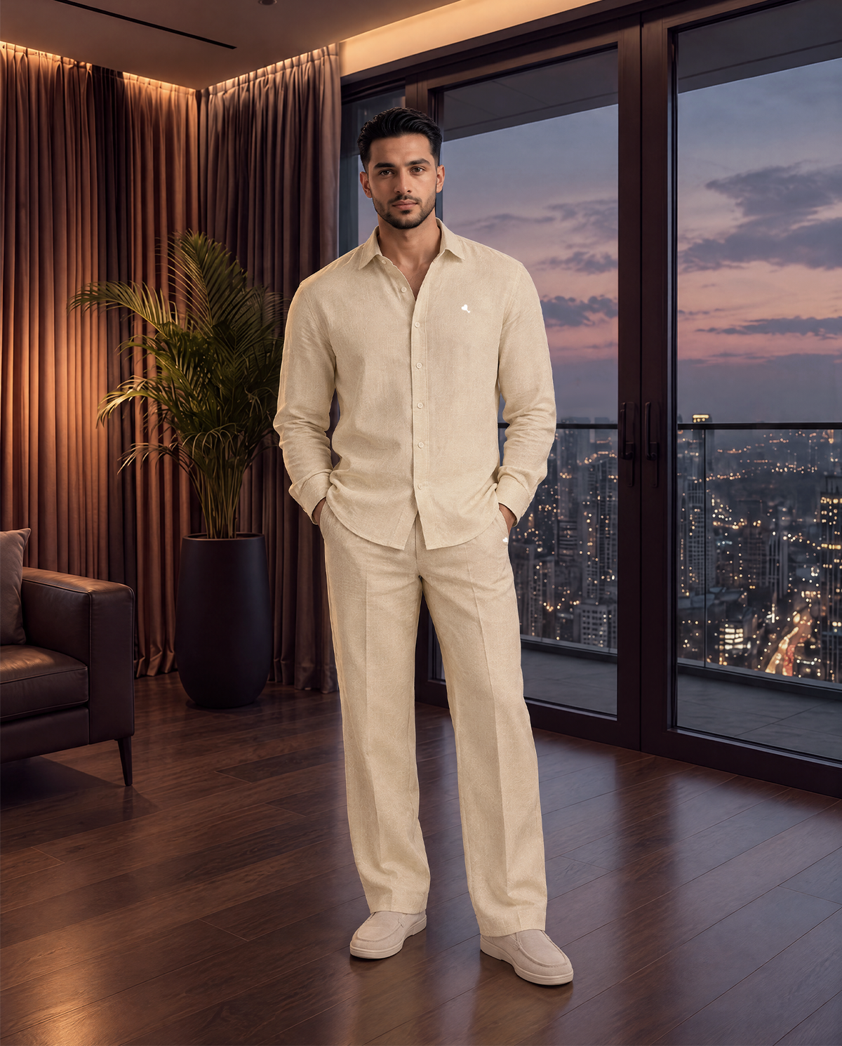 The Cœur Key Linen Pants in Pineapple Yellow