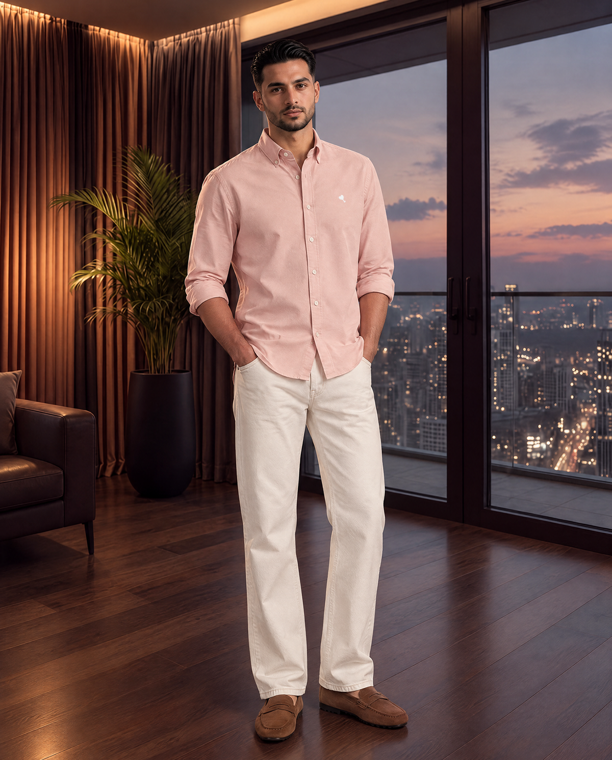 The Cœur Key Cotton Shirt in Pink