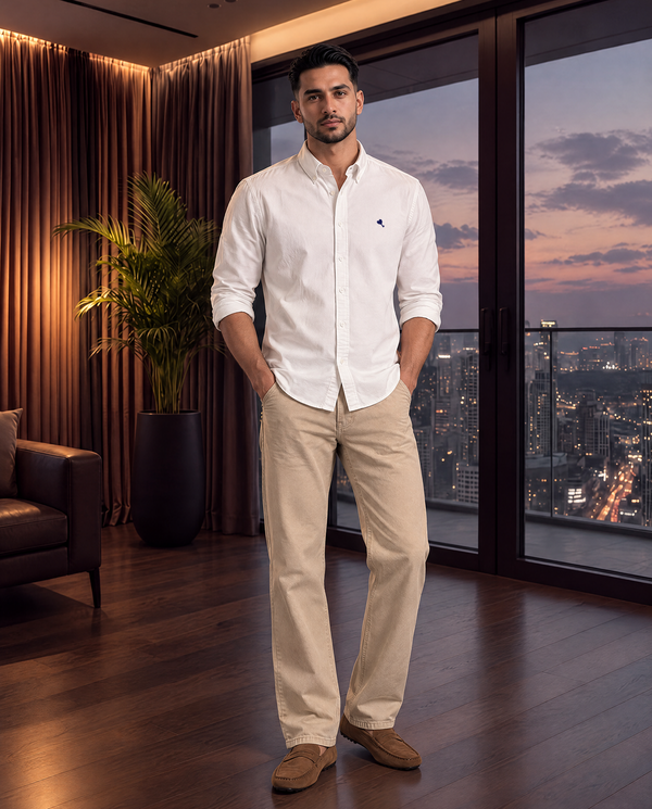 The Cœur Key Cotton Shirt in White