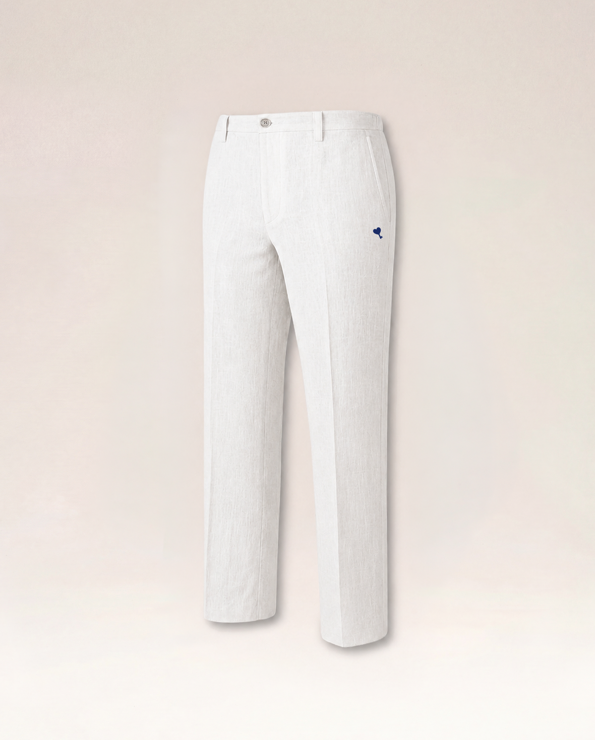 The Cœur Key Linen Pants in Ice White for Women
