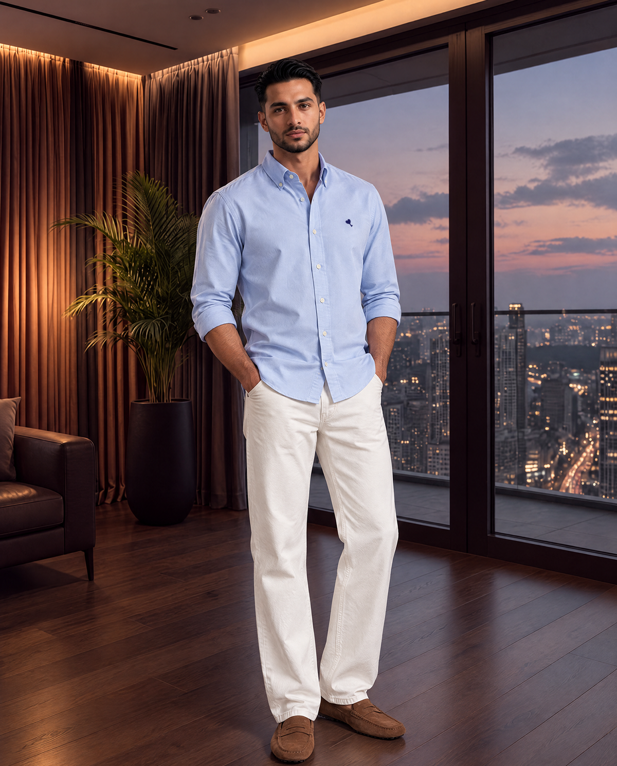 The Cœur Key Cotton Shirt in Sky