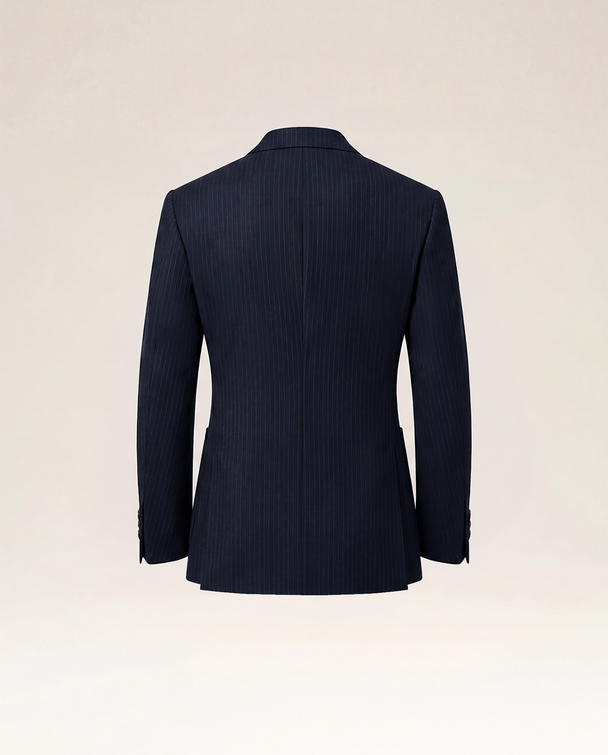 Navy Pinstripe Silk Wool Suit