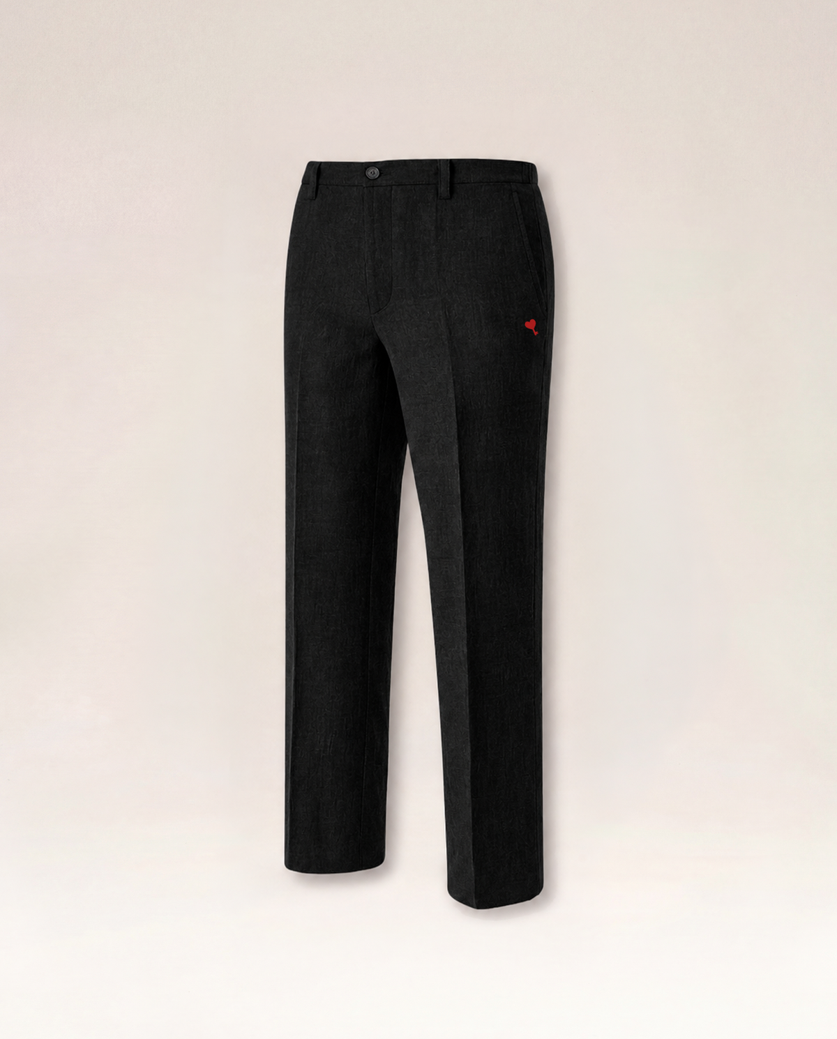 The Cœur Key Linen Pants in Onyx Black