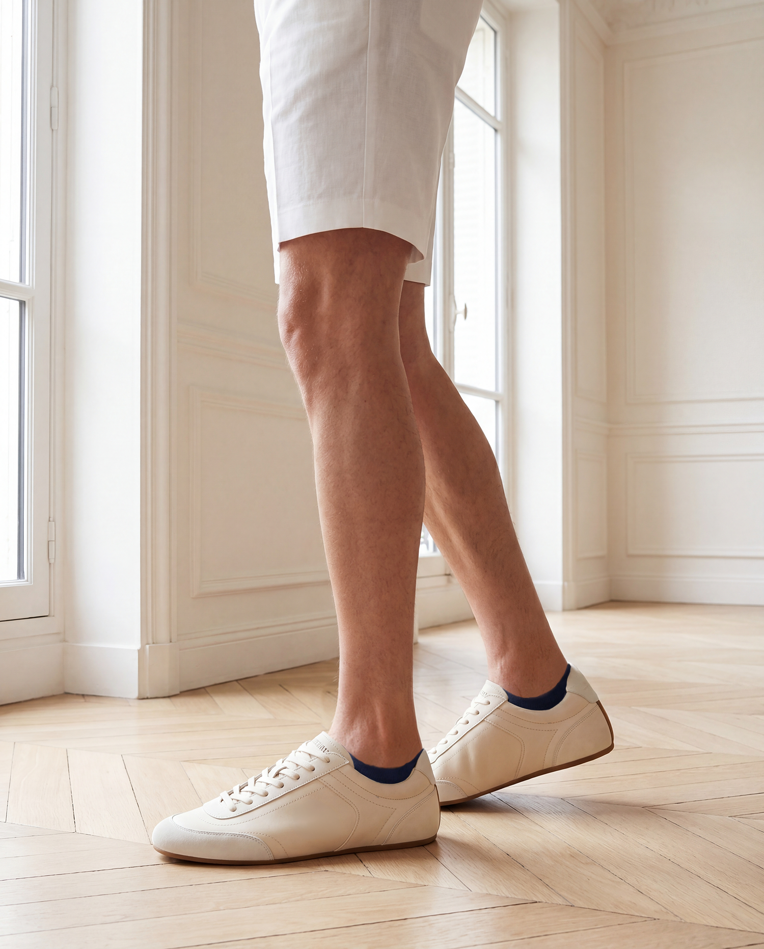 Navy Keyhole Cotton Low-Cut Socks