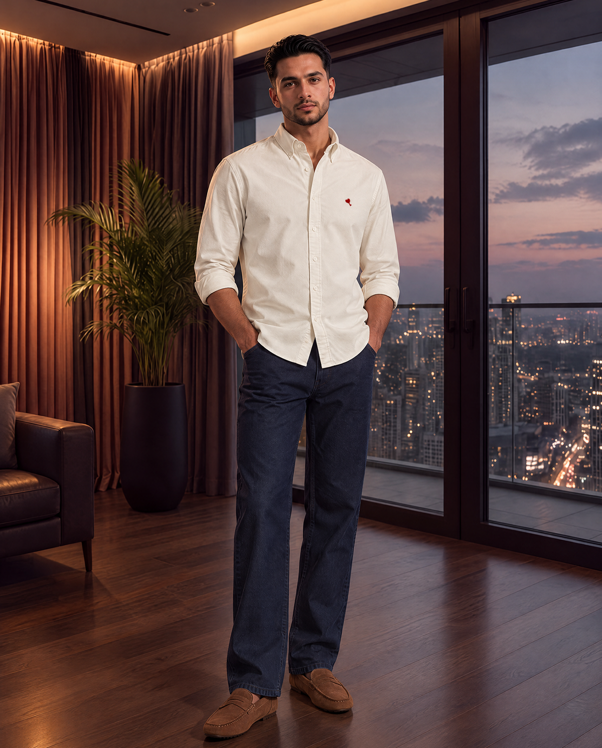 The Cœur Key Cotton Shirt in Ivory