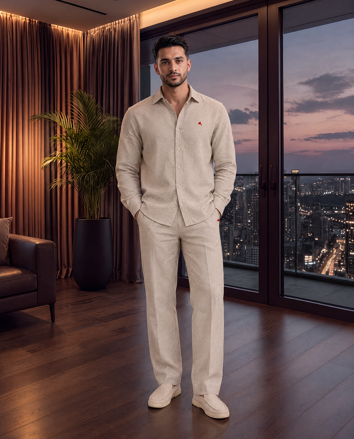 The Cœur Key Linen Shirt in Oat